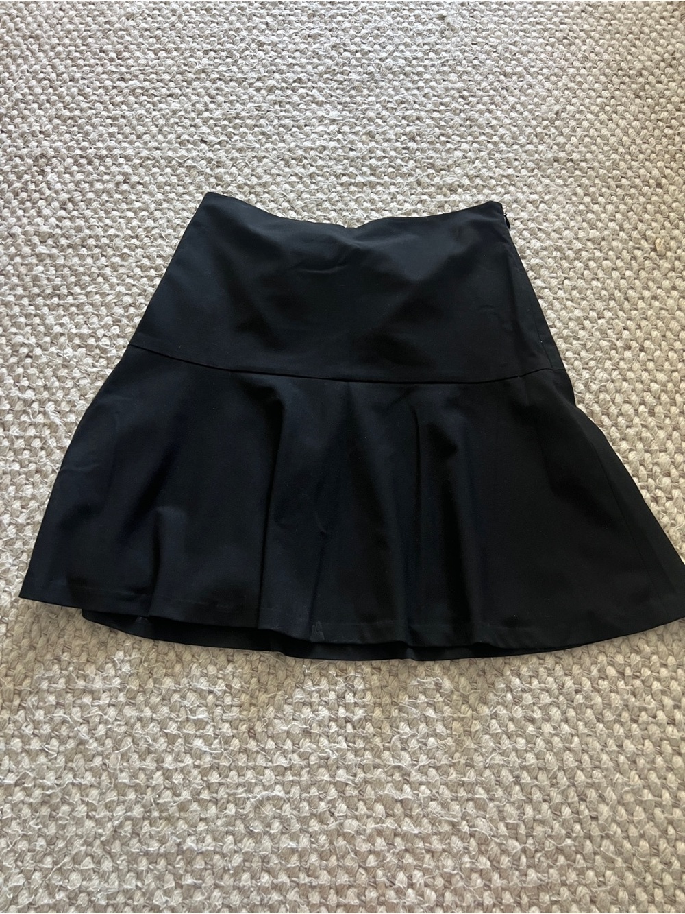 Ann Taylor Black Flounce Mini Skirt
